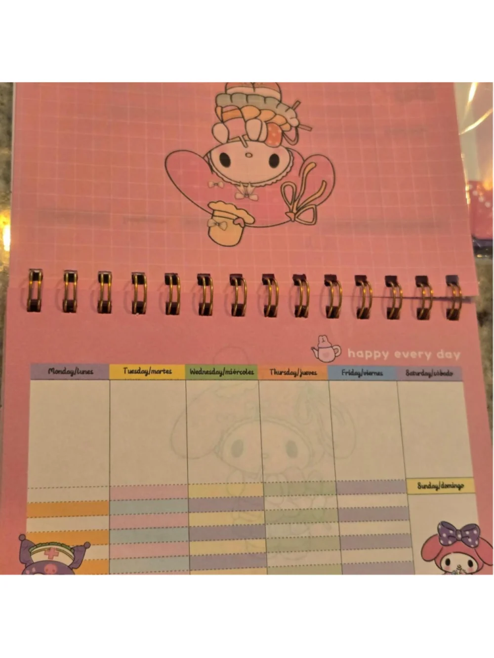 3 planners sanrio - colored pages
